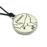 Fearn, Celtic Astrology Two Sided Pewter Pendant on Cord Necklace