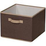 Household Essentials Storage Bin with Handles, Coffee Linen