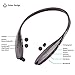 Bluetooth Headphones, Wireless Stereo Retractable Neckband Bluetooth Headset Earbud with Mic for iPhone Samsung LG Smartphones(Black)