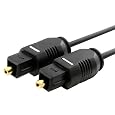 Eforcity Black Molded 12 Foot Digital Optical Audio TosLink Cable for CD, D/A Converters, Dolby Digital DTS Surround sound receivers, DVD, MiniDisk players and recorders, Pro Audio cards