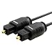 Eforcity Black Molded 12 Foot Digital Optical Audio TosLink Cable for CD, D/A Converters, Dolby Digital DTS Surround sound receivers, DVD, MiniDisk players and recorders, Pro Audio cards