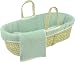 Tadpoles Micro-Suede Moses Basket Set, Sage