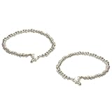 Handmade Anklet Chains Sterling Silver Foot Jewelry Pair 10.5 inches (sanklt111b)