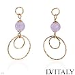 DV ITALY Wonderful Earrings With 10.70ctw Genuine Amethysts Beautifully Designed in 14K/925 Gold plated Silver. Total item weight 6.8g Length 54mm