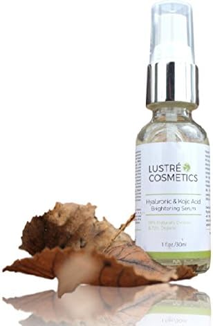 Organic Skin Care Hyaluronic & Kojic Acid Natural & ORGANIC Brightening Serum For Face Best Anti Aging, Wrinkle Reducer, Dark Spot Corrector, Facial Serum Reduces Age Spots, Skin Lightening Lotion