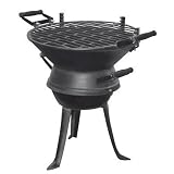 Grillfass Gusseisen Kohlegrill Grilleimer Gartengrill Standgrill Rundgrill #342