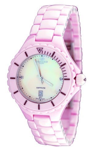 Oniss #ON8011-L4 Women's Pink Ceramic Sapphire Crystal Watch