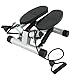 Sunny Health & Fitness Twisting Stair Stepper with Band, Silver
