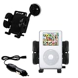 Apple iPod Photo (30GB) Flexible Auto Windshield Holder with Car Charger - Uses Gomadic TipExchange