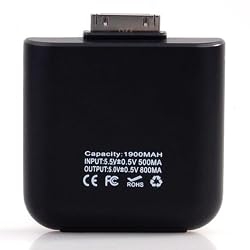 Stitchway UltraPower 1900 mAh (BLACK) Backup Battery Charger for iPhone 4,4G, 3GS, 3G ,iPod, iTouch-EXTERNAL, PORTABLE, RECHARGEABLE