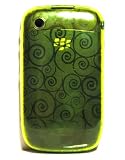 Green Swirl Gel Silicone Back Cover Case for Blackberry Curve 8520 8530