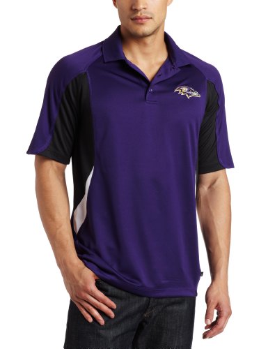 NFL Men's Baltimore Ravens Field Classic IV Short Sleeve Synthetic Polo (Dark Purple, Medium)