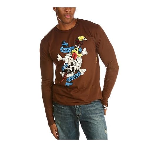Ed Hardy Brown Death or Glory Rhinestone Tee