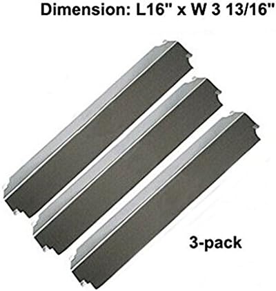 TSINY 93321 (3-pack) Stainless Steel Heat Plate/shield Replacement for Select Gas Grill Models, Charbroil and Others (16" X 3 13/16")