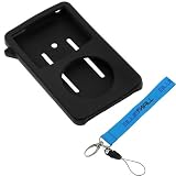 GTMax Black Soft Rubber Silicone Skin Soft Cover Case + Blue Wrist Strap Lanyard for Apple iPod Classic 160GB 7th Generation