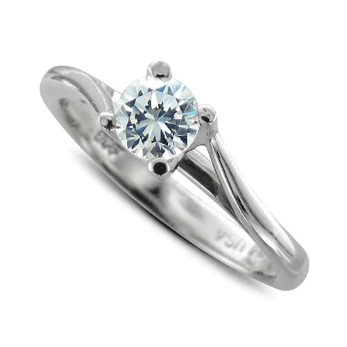 Platinum Solitaire Bridal Natural Diamond Engagement Ring (G, SI2, 1.00 cttw)-Certificate of Authenticity