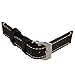 szzijia 22mm Black Genuine Leather Watchband Wristwatch Watch Band Stainless Buckle