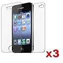 Front and Back Reusable Screen Protector for Apple iPhone 4 (3 pack)
