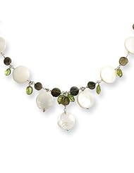 Sterling Silver Labradorite/Peridot/Mother of Pearl Necklace