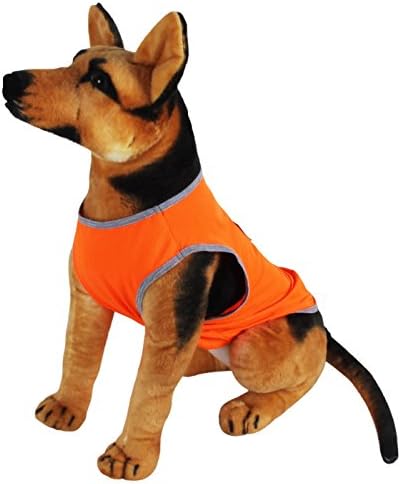 Mewowpet Dog Shirt Summer T-shirt,Breathable Cotton Mesh,for Pet Dogs (Medium,Fluorescent Orange)