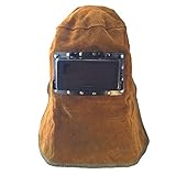 MirrorK 溶接 面 かぶり 保護 器具 レザー 遮光プレート マスク やけど 防止 はね上げ 式 ゴーグル