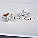 Cuccu 9MM 18k White Gold Plated Cubic Zirconia Flower Earrings for Women Girls Jewelry Halo Stud Earrings