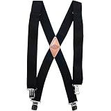Dickies Men's 1-1/2 Solid Straight Clip Suspender,Black,One Size