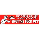 How Would You Like A Nice Hot Cup Of Shut The F**k Up, Sticker