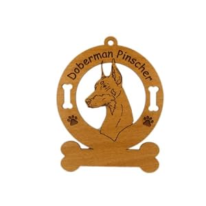 3075 Doberman Pinscher Head Ornament Personalized with Your Dog's Name