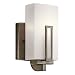 Kichler Lighting 45224SWZ Leeds 1-Light Wall Sconce, Shadow Bronze with Satin-Etched Cased Opal Glass
