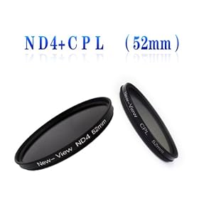 New View 52mm CPL+ND4 Less two tranches of light neutral density By light microscopy Circular polarizer filter Ultra-thin High transmittance Combination of filters