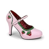 Women's Sexy High Heel Shoes 4 Inch Heel Strawberry Shortcake Costume Halloween Accessory Pink Strawberries