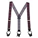 Suspender Store Mens Burgundy Plaid Suspenders - 1.5 Inch Wide Button