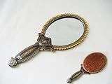 Welforth Fine Pewter Amber Stones Epoxy Hand Held Mirror
