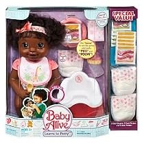 African American Baby Alive Doll Learns to Potty & Bonus Value Pack