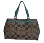 Coach Hamptons Khaki Signature Jade Large Carryall Handbag 14416