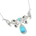  : STERLING SILVER PALLADIUM VERMEIL 18 TURQUOISE MULTI GEM NECKLACE
