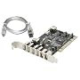 Sabrent USB-UF6 6-Port USB 2.0 / FireWire IEEE 1394 PCI Combo Adapter plus 6pin to 4pin Firewire IEEE1394 Cable