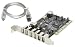 Sabrent USB-UF6 6-Port USB 2.0 / FireWire IEEE 1394 PCI Combo Adapter plus 6pin to 4pin Firewire IEEE1394 Cable