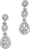 14K White Gold 1/8 ctw Diamond Drop Earrings