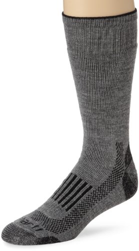 Carhartt Mens Triple Blend Thermal Crew Socks, Heather Grey, Large