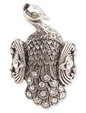 ZAD Antique Detailed Peacock Fashion Ring Antique Silver Tone Ice Crystal Accents