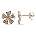 10k Rose Gold Brown Diamond Flower Earrings ( .25 cttw, H-I Color, I2-I3 Clarity)