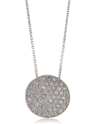 KC Designs "Trinkets" Diamond 14k White Gold Large Pave Disc Pendant Necklace, 16"