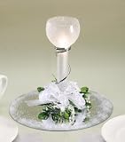 Glass Taper Holder In Metal Stand 10-1/2''