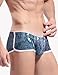 Men's Boxer Briefs, Flower Pattern, Low Cut High Rise Design, Cotton and Spandex,