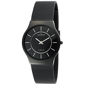 Skagen Men's Black Titanium Mesh Bracelet Watch #233LTMB