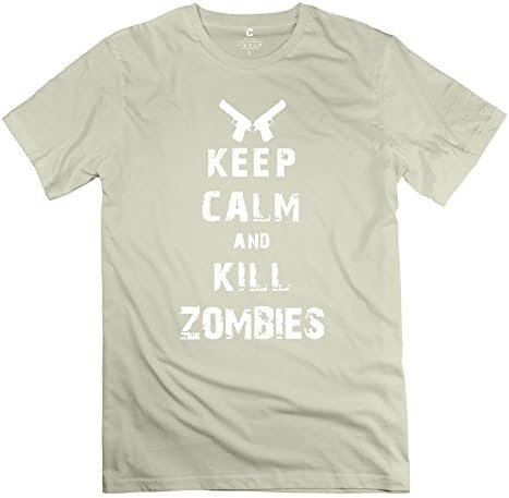 Classic Keep Calm Kill Zombies T-shirt - Male's T-shirt Natural Size L