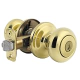 Kwikset 97402-542 Signatures Juno SmartKey Entry Knob, Polished Brass