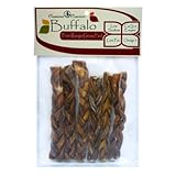 Canine Caviar 6-Piece Buffalo Bully Stix, Braided